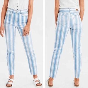 American eagle stripe mom jeans